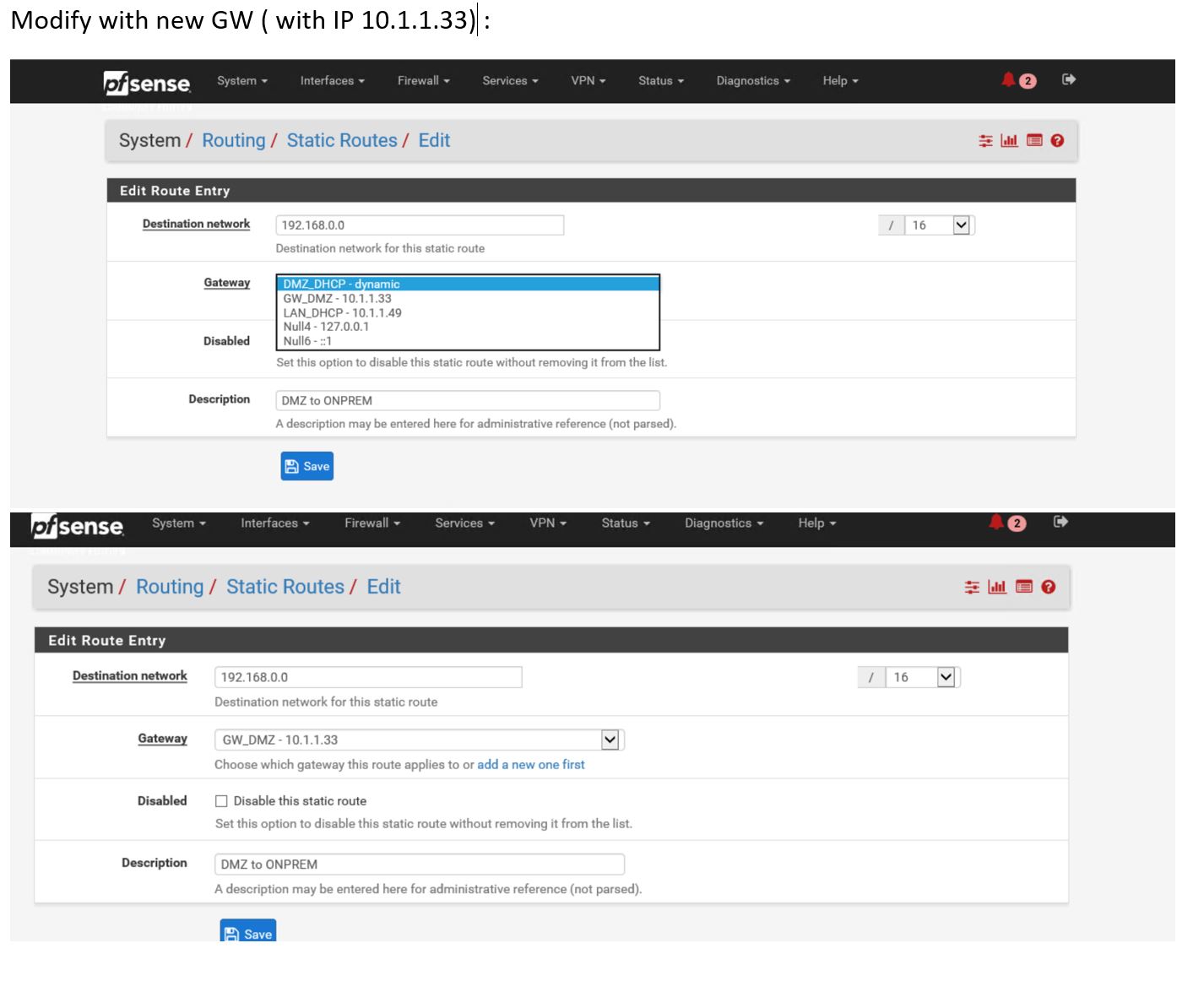 PFSense Interface Configuration